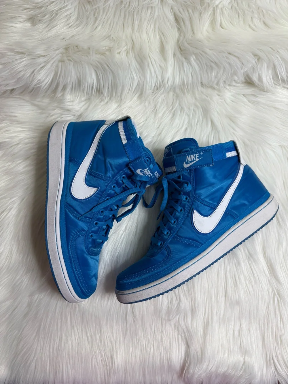 Nike High Top Sneakers in Bright Blue with White Swoosh Men Shoes Size 11